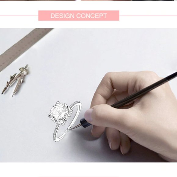 Solid 925 Sterling Silver 3Ct Diamond Ring - Picture 15 of 16